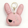 Cute Bunny Keychain Faux Leather Rabbit Bag Charm Accessory