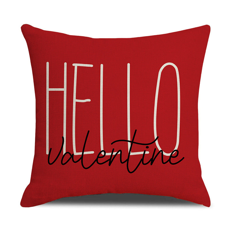 Valentine Heart Pillow Covers Decorative Linen Sofa Cushions