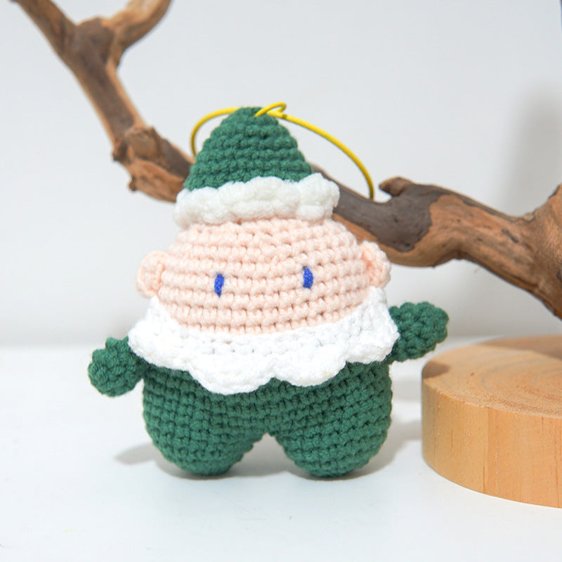Crochet Santa Claus Keychain Christmas Hanging Ornament
