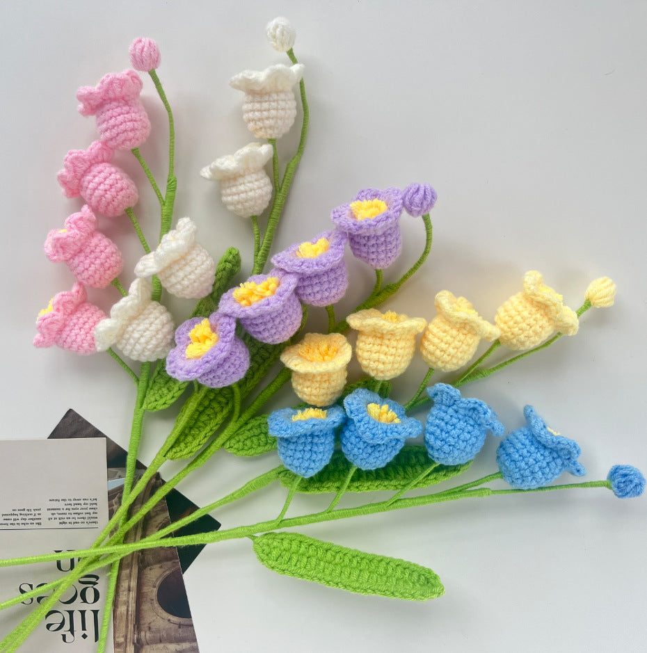 Handmade Crochet Lily of the Valley Stem Floral Decor
