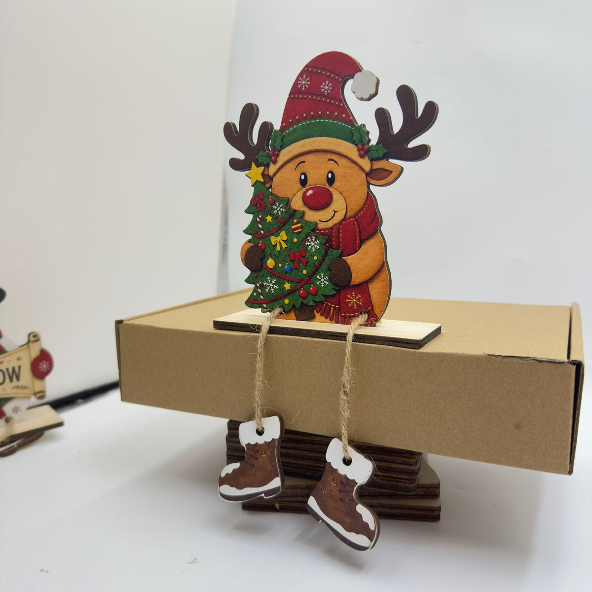 Christmas Gnome Wooden Tabletop Decor With Boots