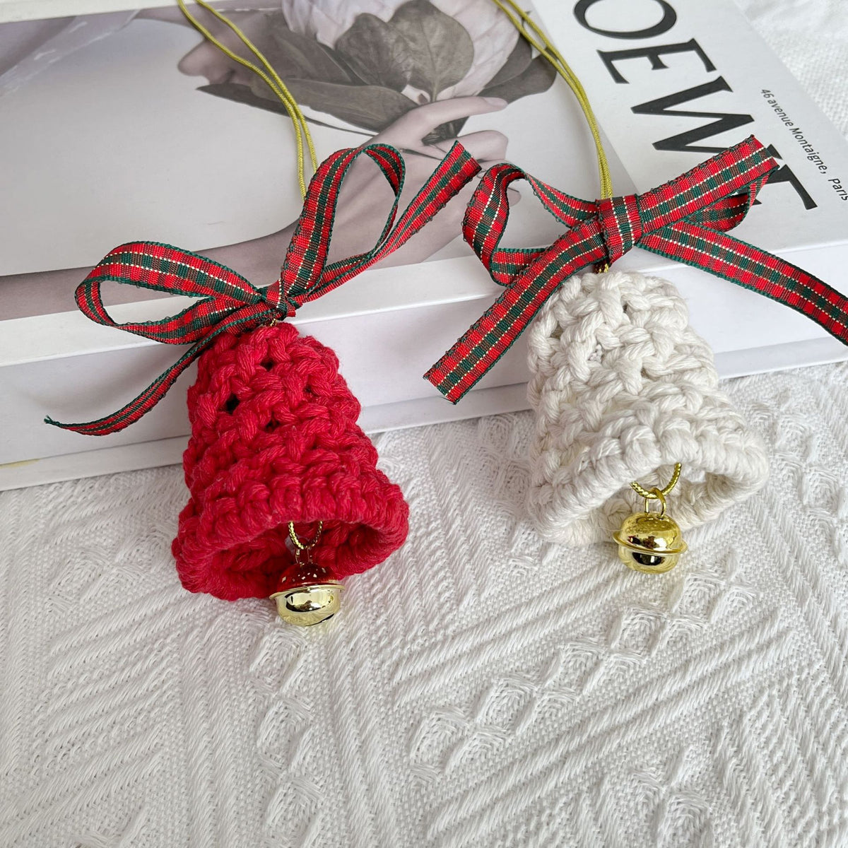 Handmade Crochet Bell Ornament Christmas Hanging Decor