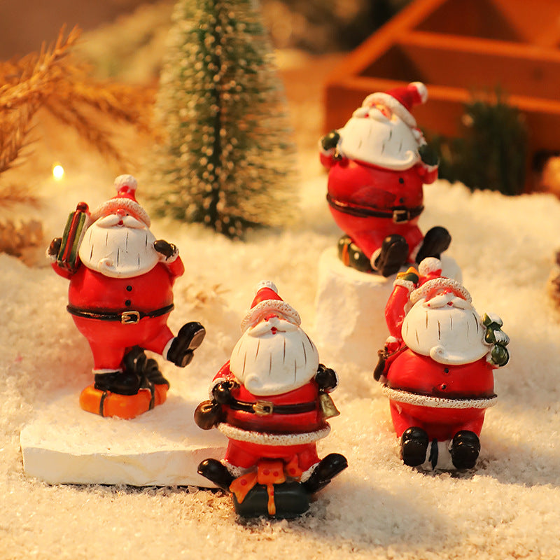 Resin Santa Snowman Christmas Tabletop Figurine Decor