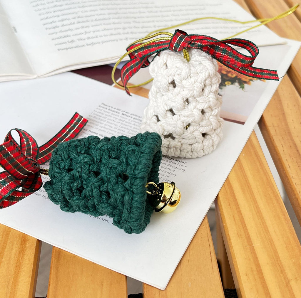 Handmade Crochet Bell Ornament Christmas Hanging Decor