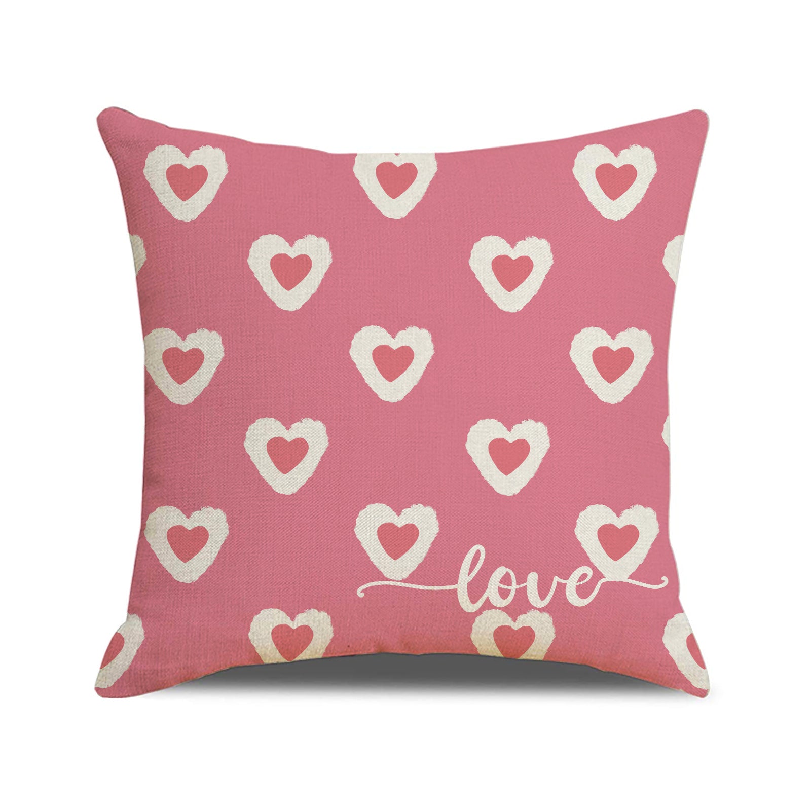 Valentine Heart Love Print Pillow Covers for Romantic Decor