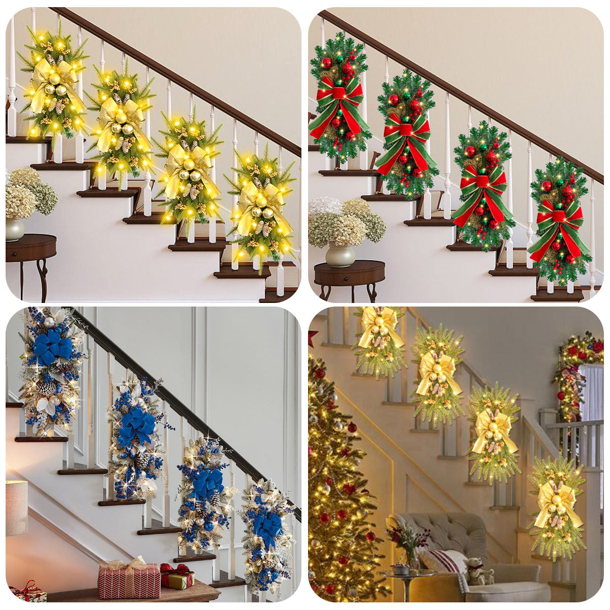 LED Christmas Hanging Decoration Wreath Ornament