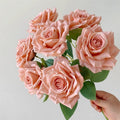 Valentine’s Day Silk Rose Faux Flower Bouquet for Home Decor
