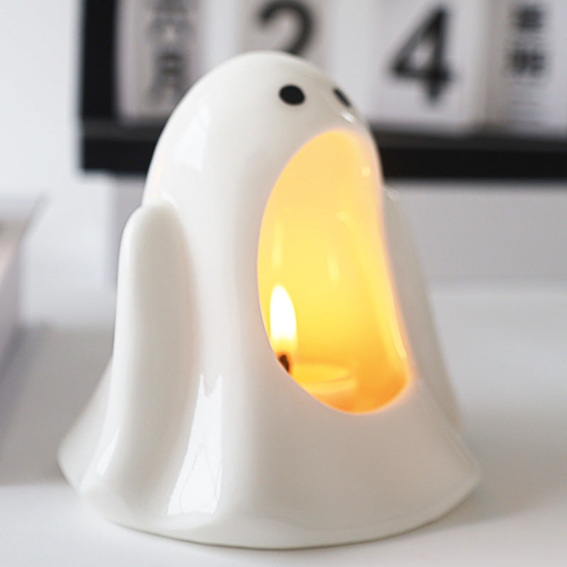 Ghost Candle Holder Halloween Decor for Tabletop Display