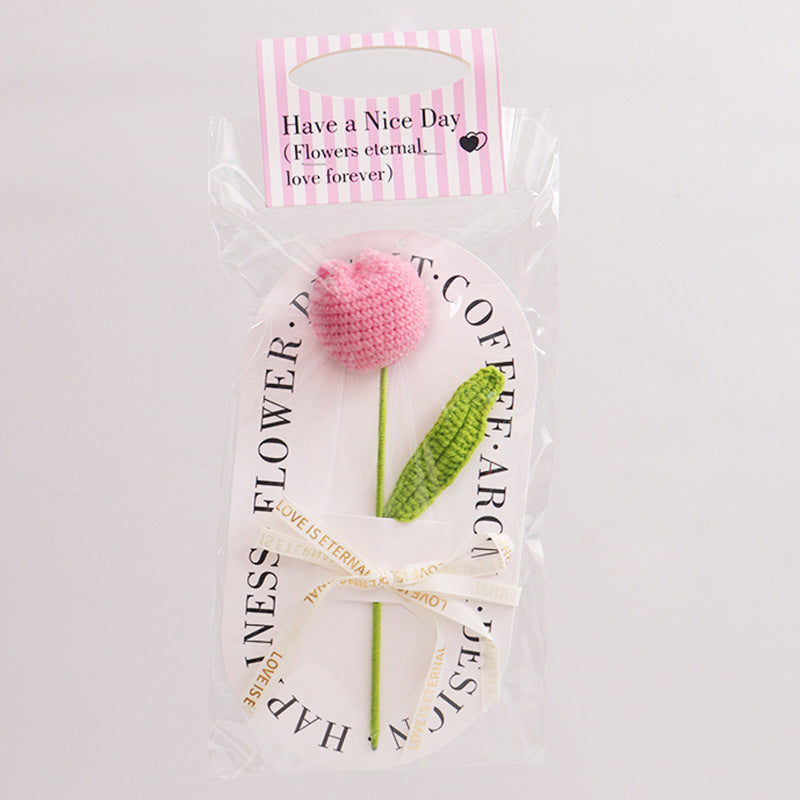Handmade Chubby Tulip Crochet Flower Decorative Gift