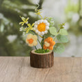 Crochet Daisy Rose Flower Pot Handmade Gift Decor