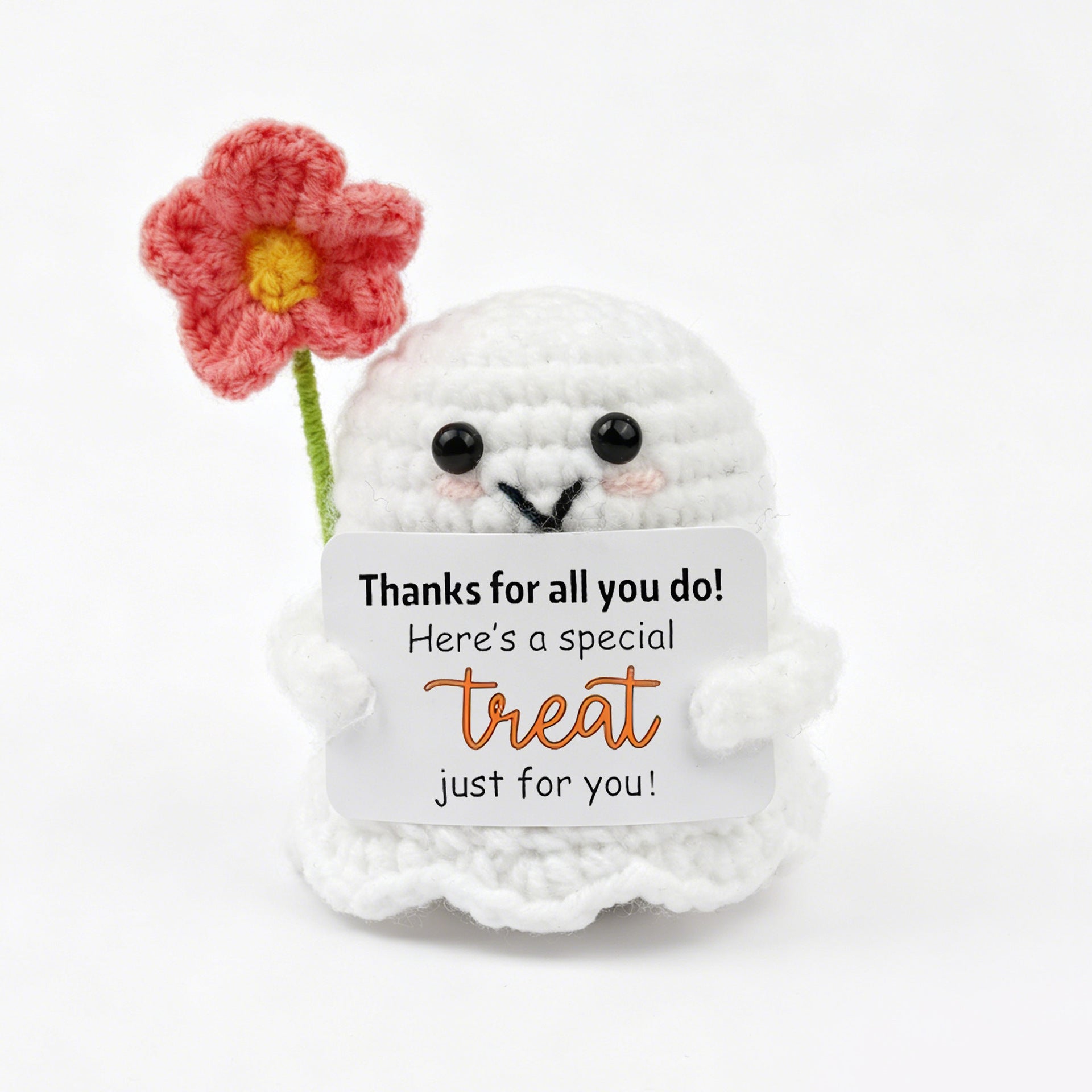 Handmade Crochet Ghost Plush Doll Halloween Gift Decor