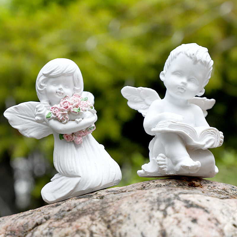 Resin Angel Figurine Garden Decor Romantic Home Accent