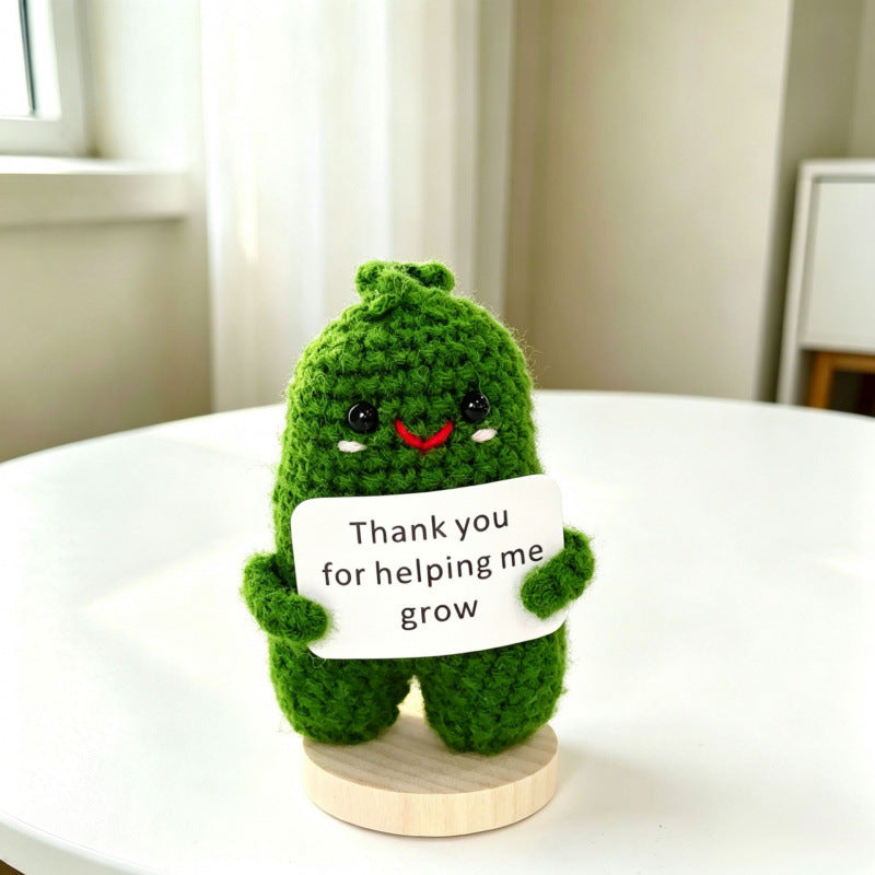Handmade Crochet Cucumber Figurine Desk Ornament Home Decor