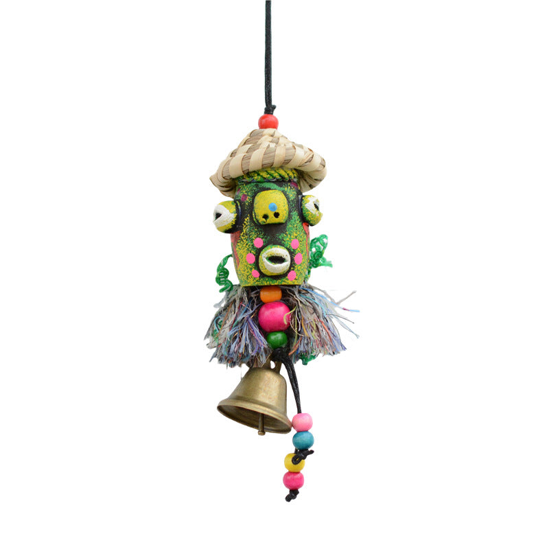 Handmade Wooden Tribal Doll Hanging Ornament Decor