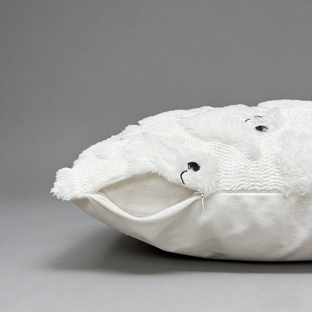 Halloween Ghost Plush Pillow Cover Cozy Holiday Decor