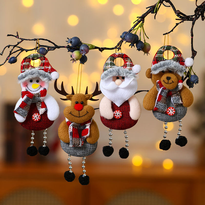 Plush Christmas Character Hanging Ornament Holiday Decor Set