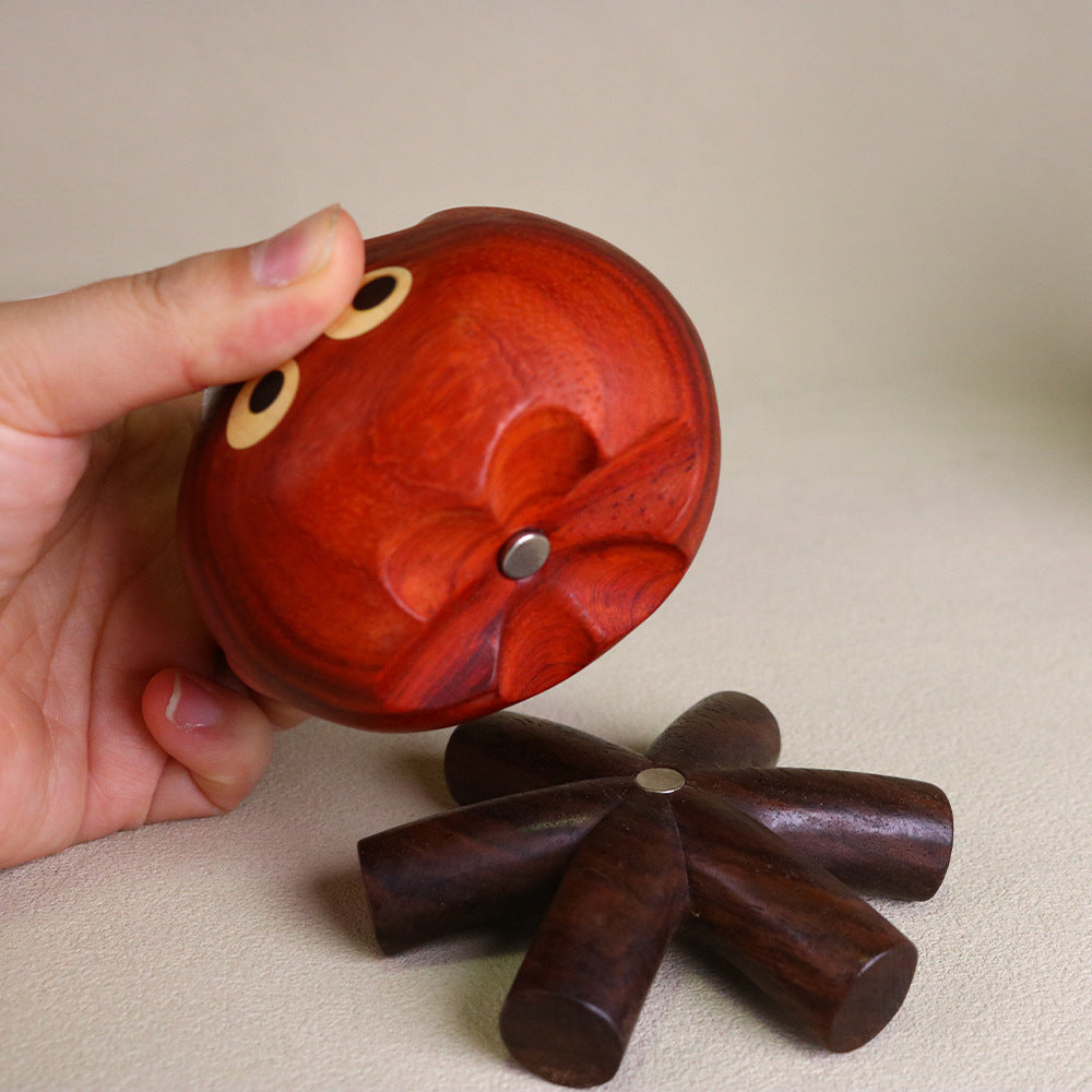 Handmade Cute Wooden Flame Figurine Magnetic Tabletop Decor