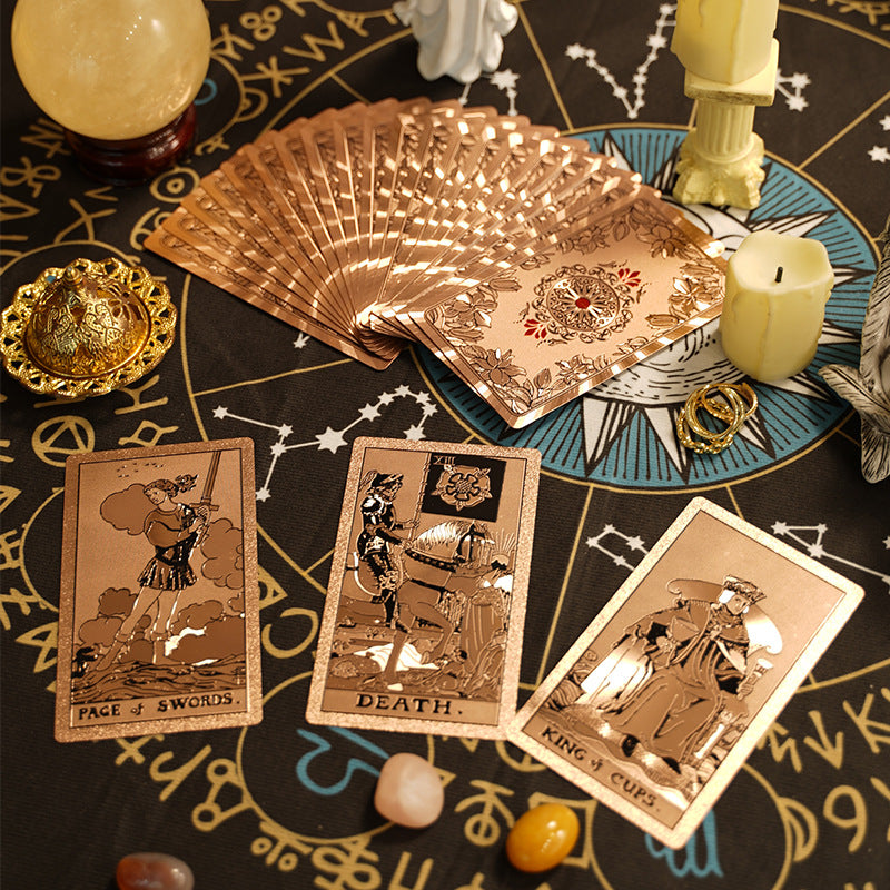 Pink Gold Luxury Tarot Card Deck with Gift Box Vintage Divination Cards