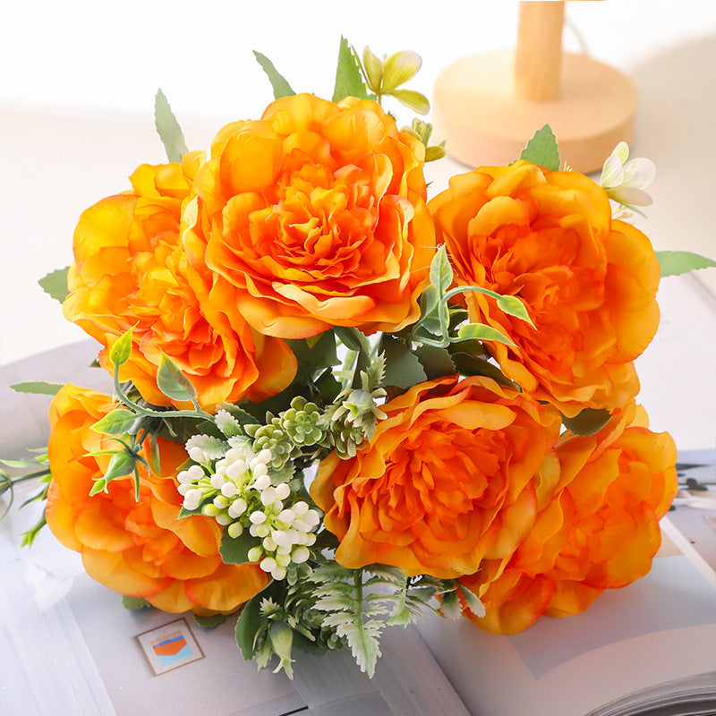 Valentine’s Day Camellia Faux Floral Bouquet for Home Decor
