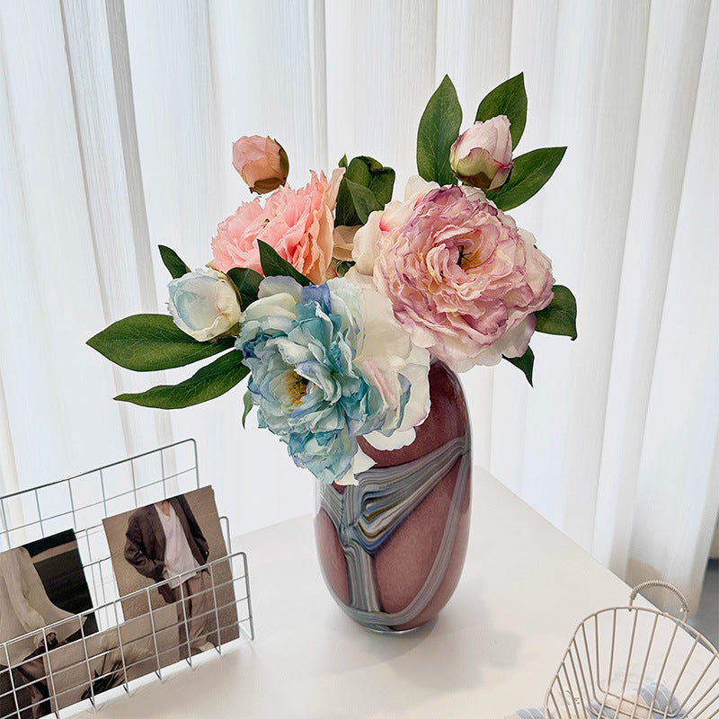Artificial Peony Flower Stem Faux Floral Vase Home Decor