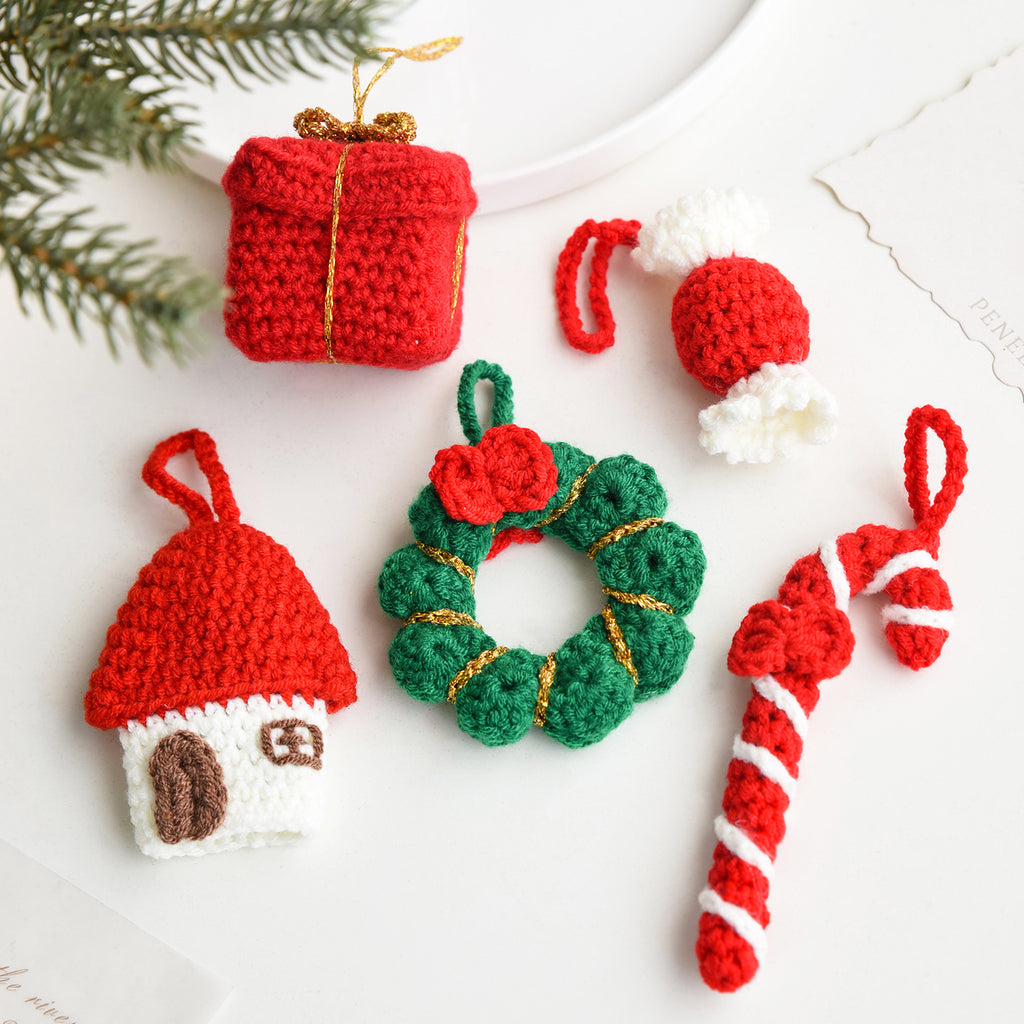 Christmas Crochet Ornament Handmade Holiday Tree Hanging Decor