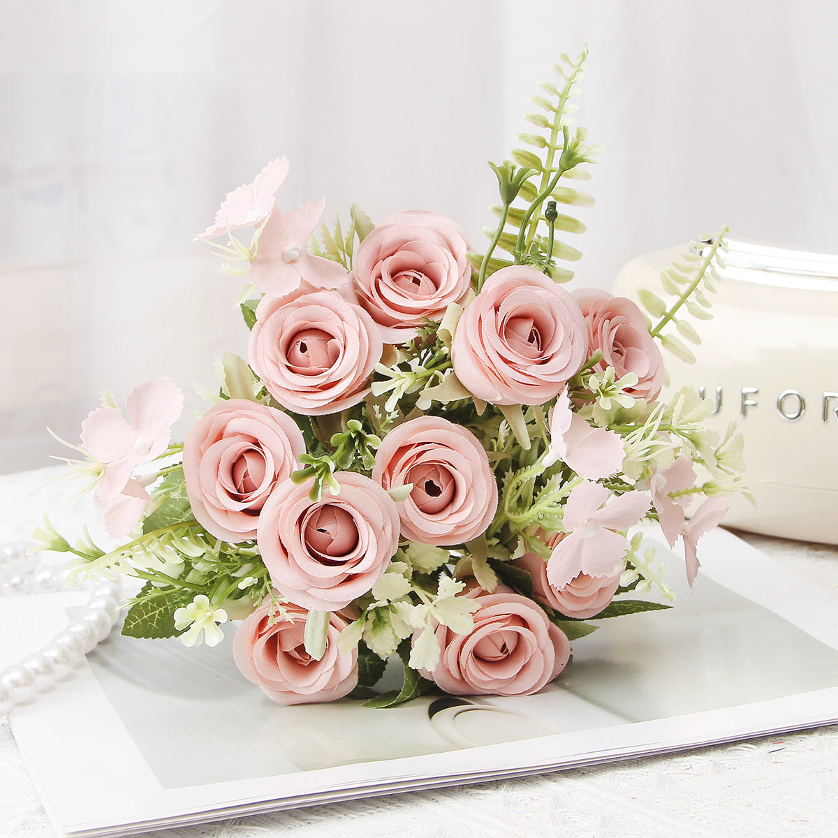 Valentine’s Day Faux Corolla Rose Bouquet Home Decor Gift