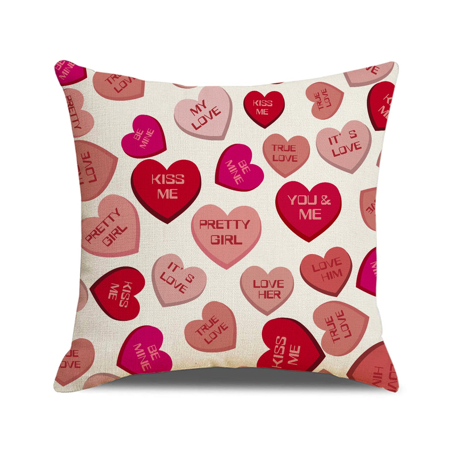 Valentine Red Heart Pillow Covers Set for Sofa Home Decor