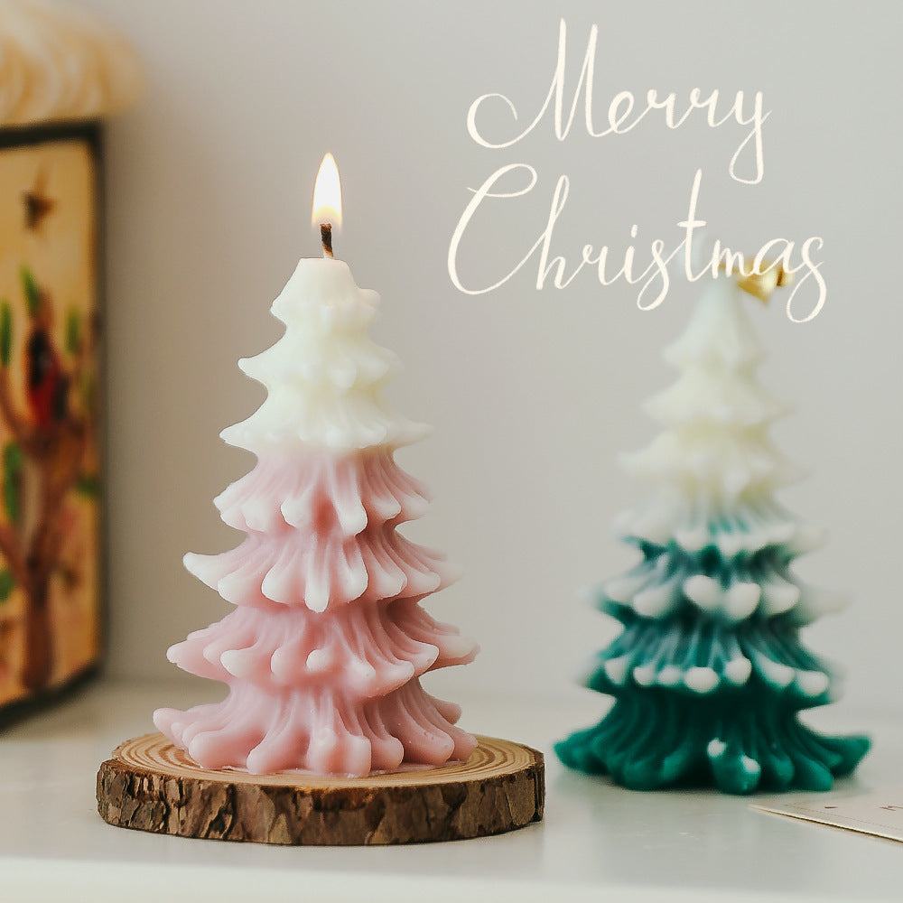 Christmas Tree Shaped Scented Candle Holiday Home Decor Gift