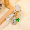 Crystal Grape Keychain with Leather Strap Sparkling Charm