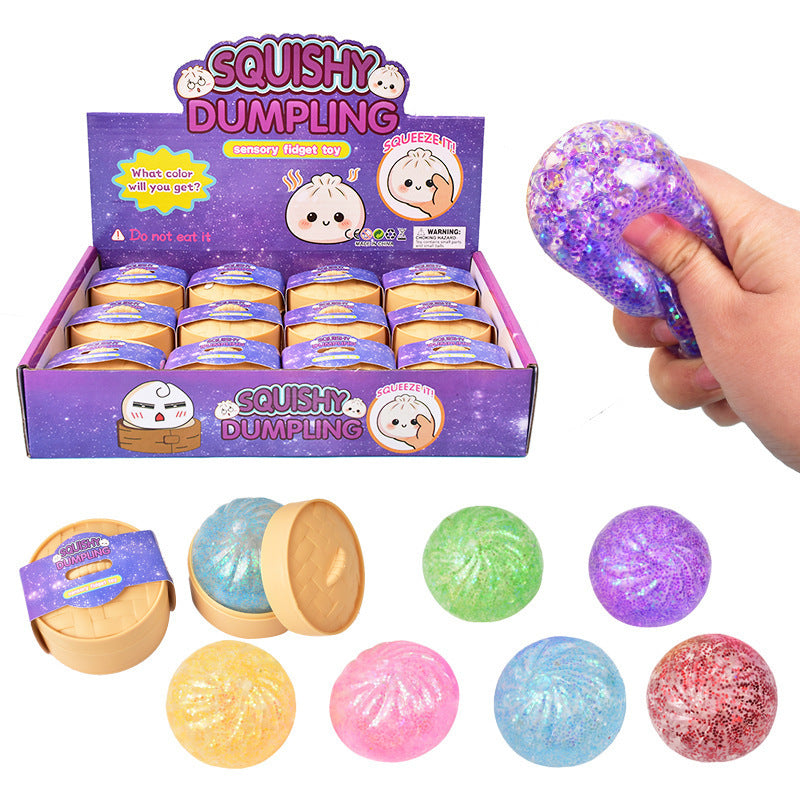 Sparkle Bead Filled Dumpling Shape Fidget Stress Toy