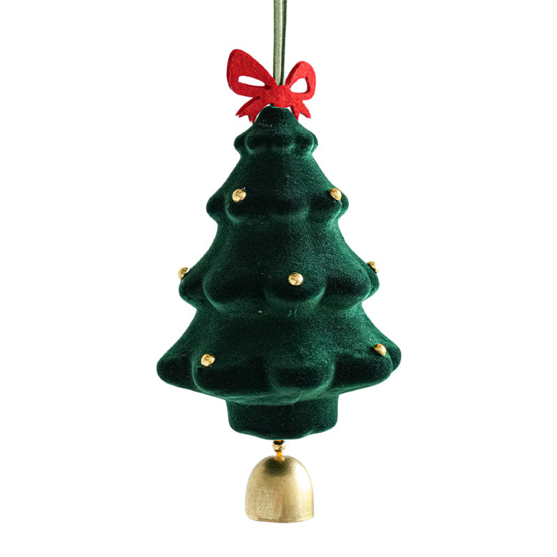 Foam Flocked Christmas Tree Bell Ornament Holiday Decor