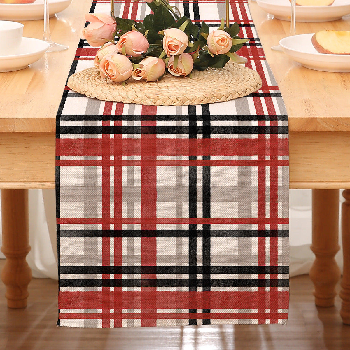 Valentine’s Day Heart Table Runner Red Printed Decor