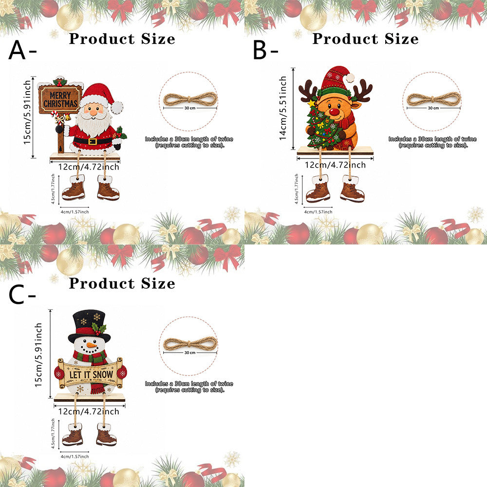 Christmas Gnome Wooden Tabletop Decor With Boots