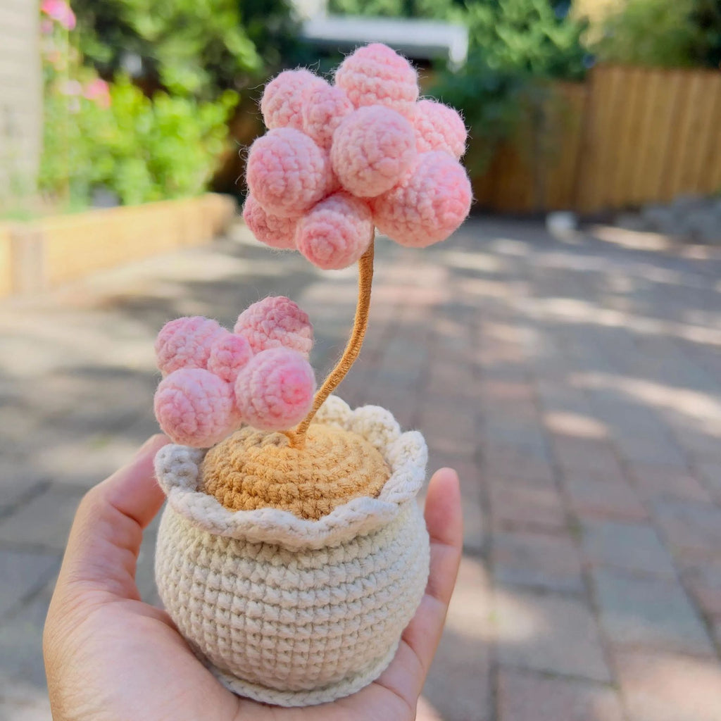 Handmade Crochet Succulent Plant Pot Desk Decor