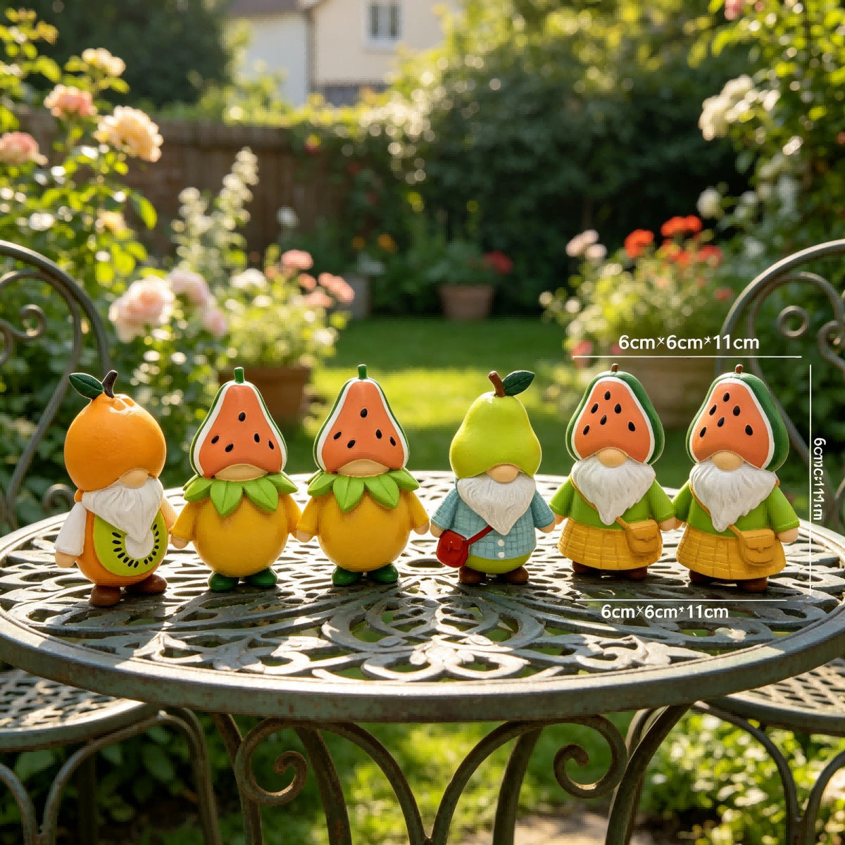 Cute Fruit Gnome Figurines Resin Home Decor Gift