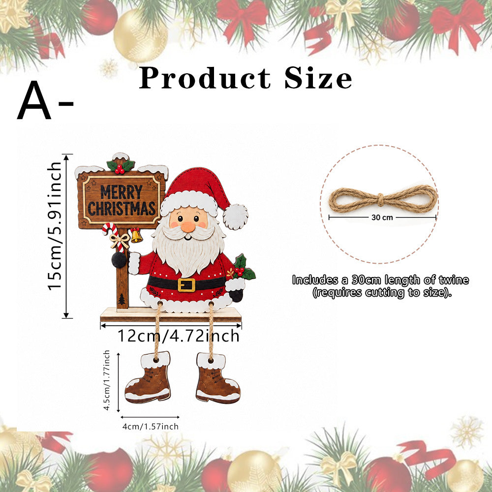 Christmas Gnome Wooden Tabletop Decor With Boots