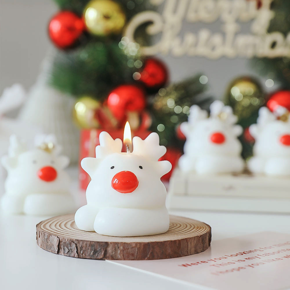 Christmas Reindeer Scented Candle Holiday Decorative Gift