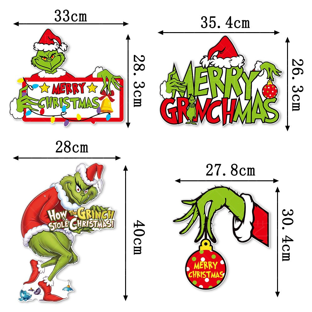 Christmas Cartoon Door Hanger Holiday Party Decor