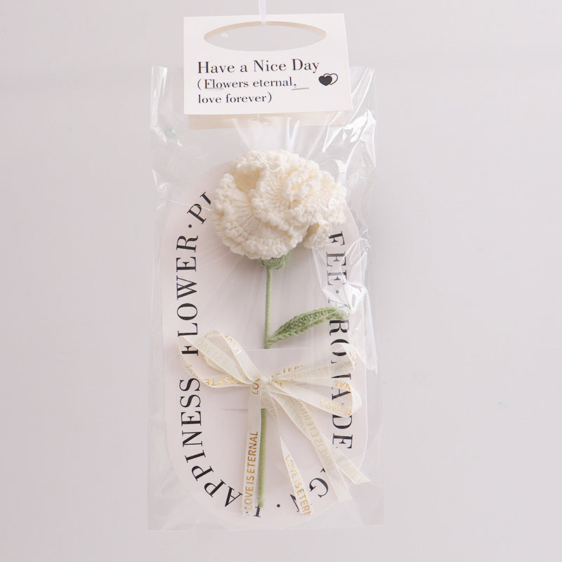 Handmade Carnation Crochet Flower Decorative Gift