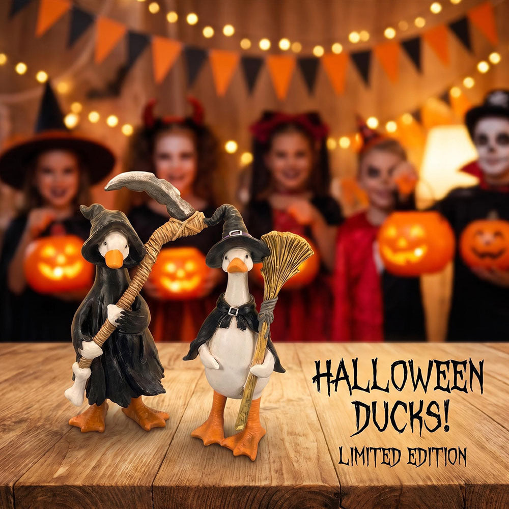 Resin Halloween Duck Figurine Seasonal Tabletop Decor