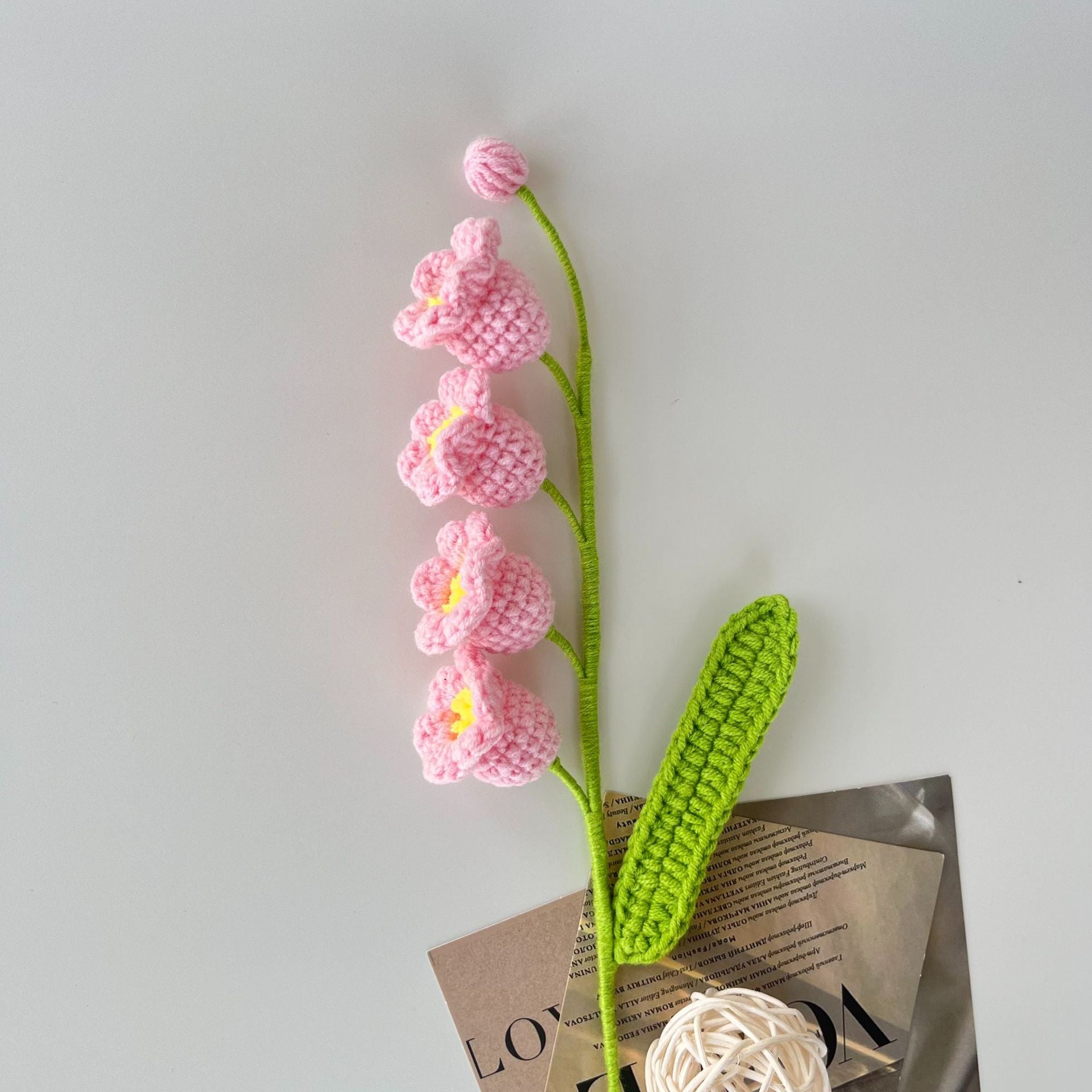 Handmade Crochet Lily of the Valley Stem Floral Decor