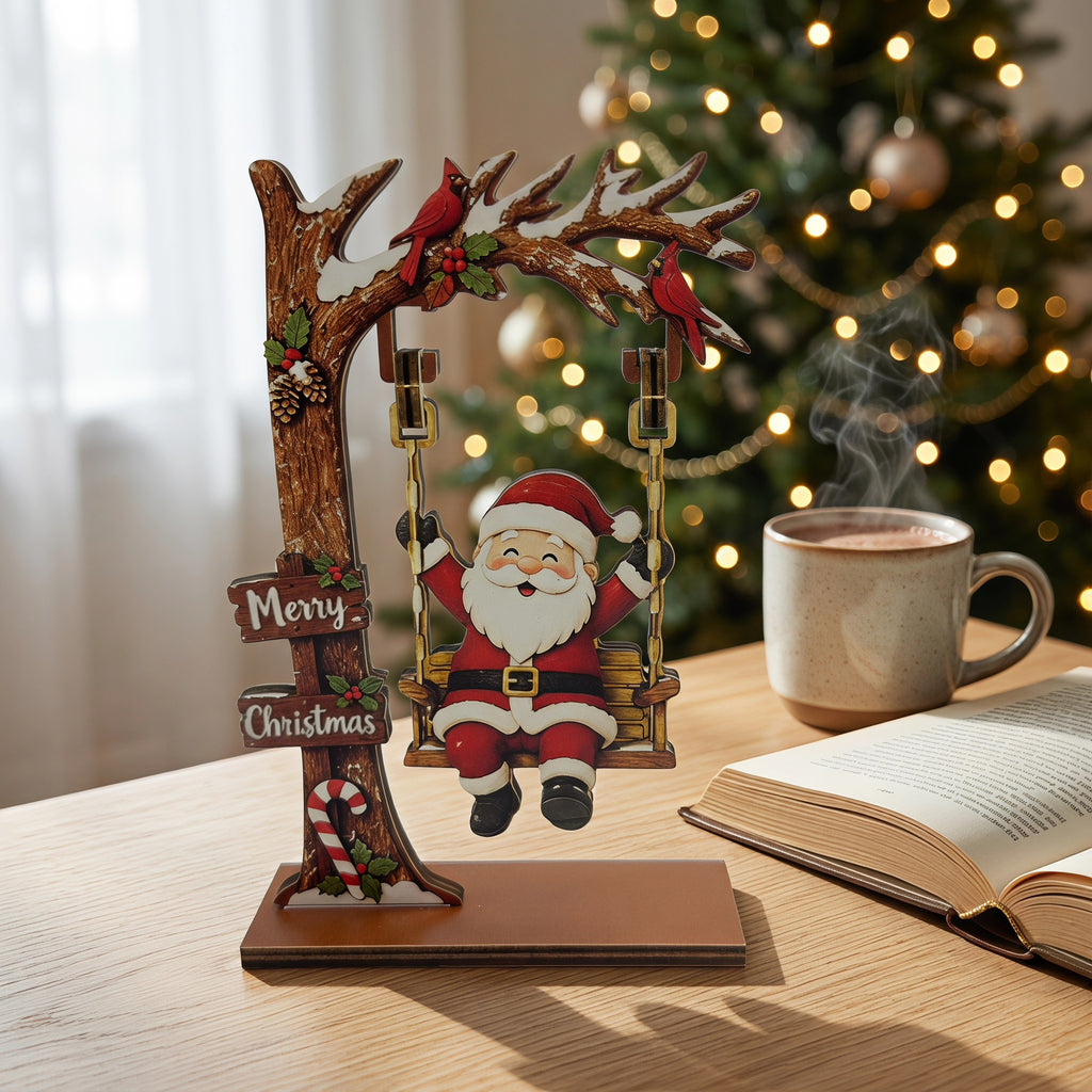 Christmas Wooden Swing Tabletop Holiday Decoration
