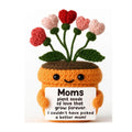 Handmade Crochet Flower Pot Positive Message Gift