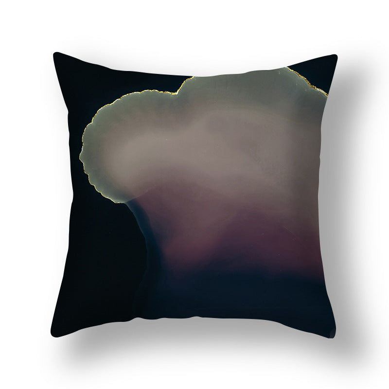 Abstract Gold Marble Square Throw Pillow Cover Velvet