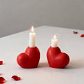 Valentine Red Heart Ceramic Candle Holder Romantic Gift Decor