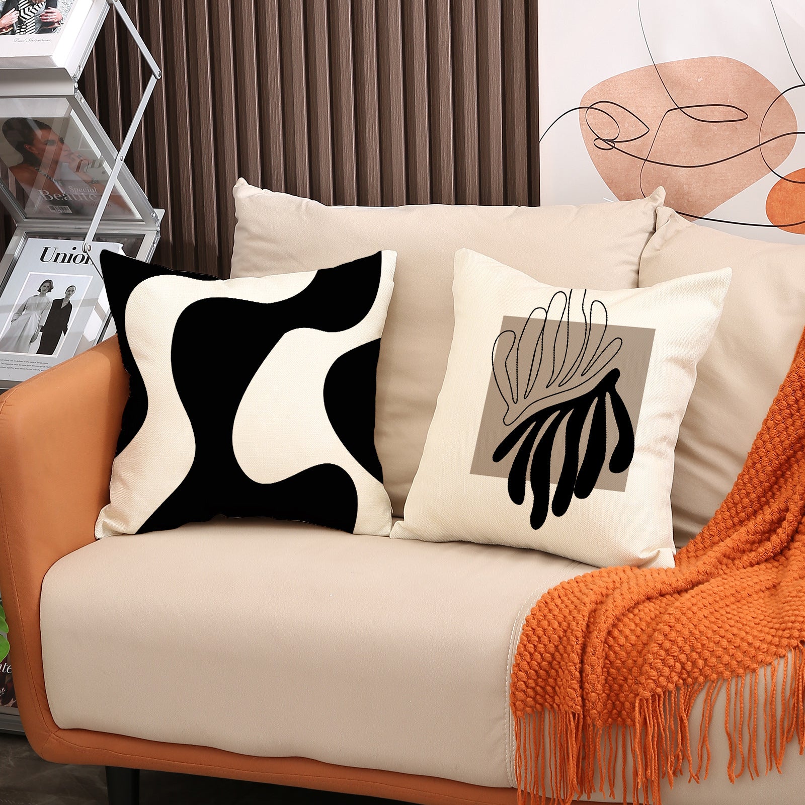 Boho Neutral Geometric Pillow Covers for Sofa and Home Decor