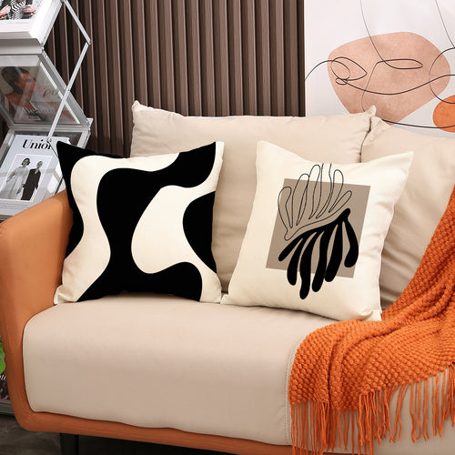 Boho Neutral Geometric Pillow Covers for Sofa and Home Decor