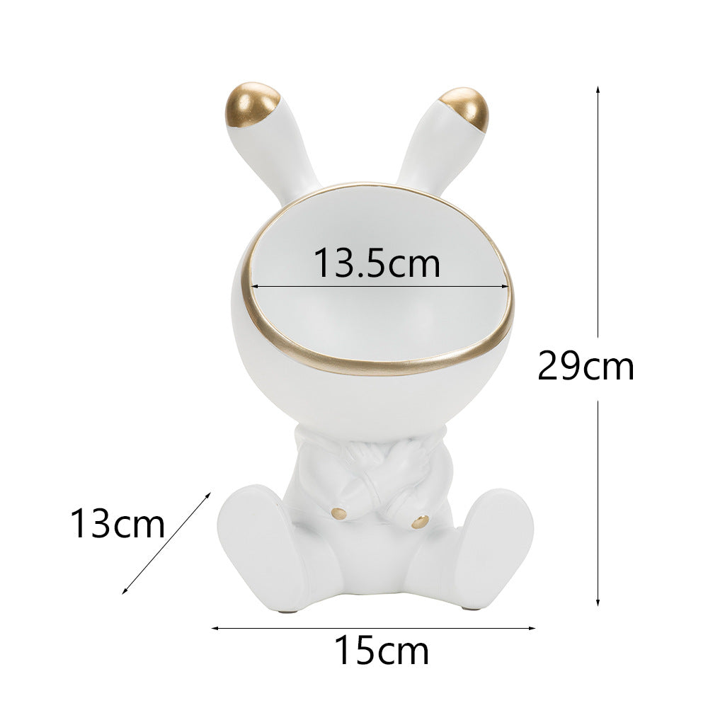 Astronaut Bunny Table Decor Storage Wine Holder Cute Gift