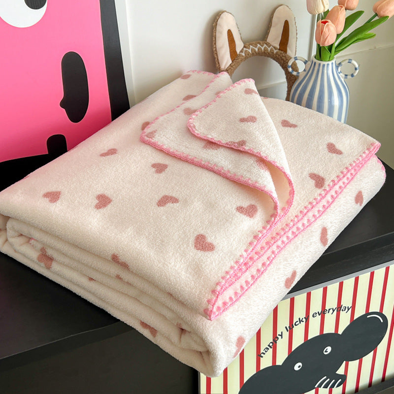 Sherpa Fleece Embroidered Throw Blanket Soft Cozy Home Decor