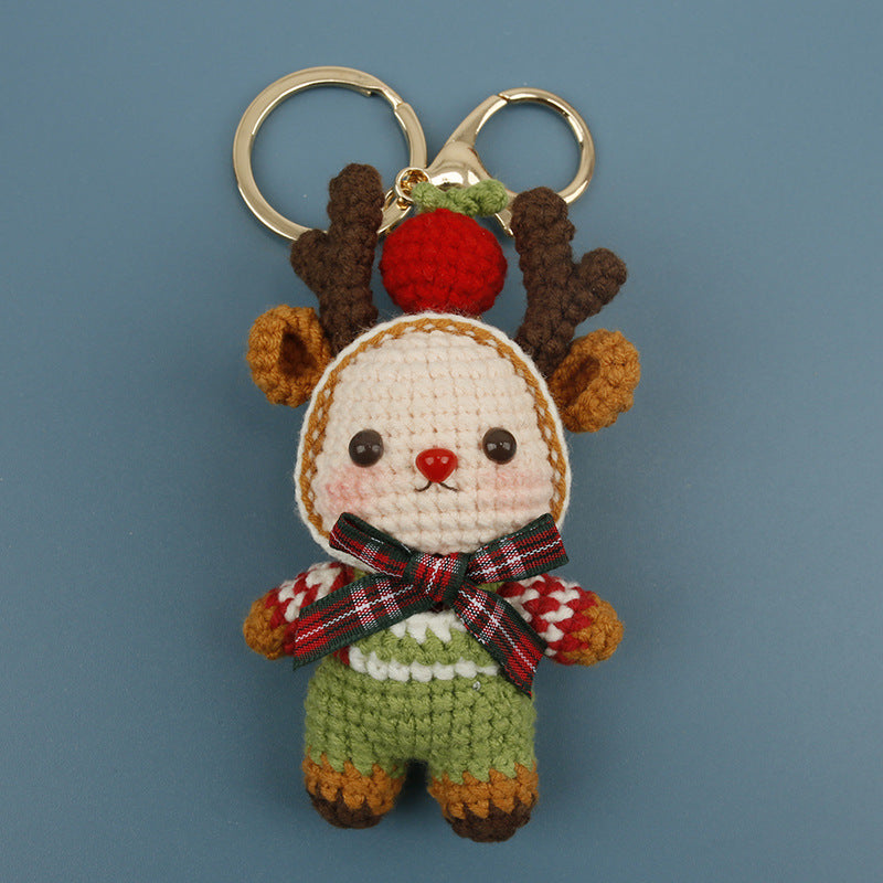 Handmade Crochet Christmas Character Hanging Keychain Holiday Gift